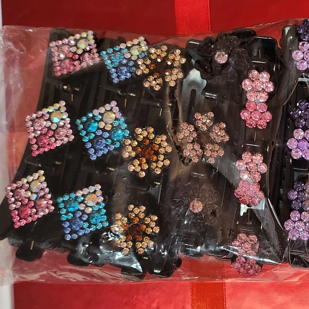 NWT Hair Accessory Hair‎ Clips: 20PCS Sparkling Crystal Stone Braided Barrettes